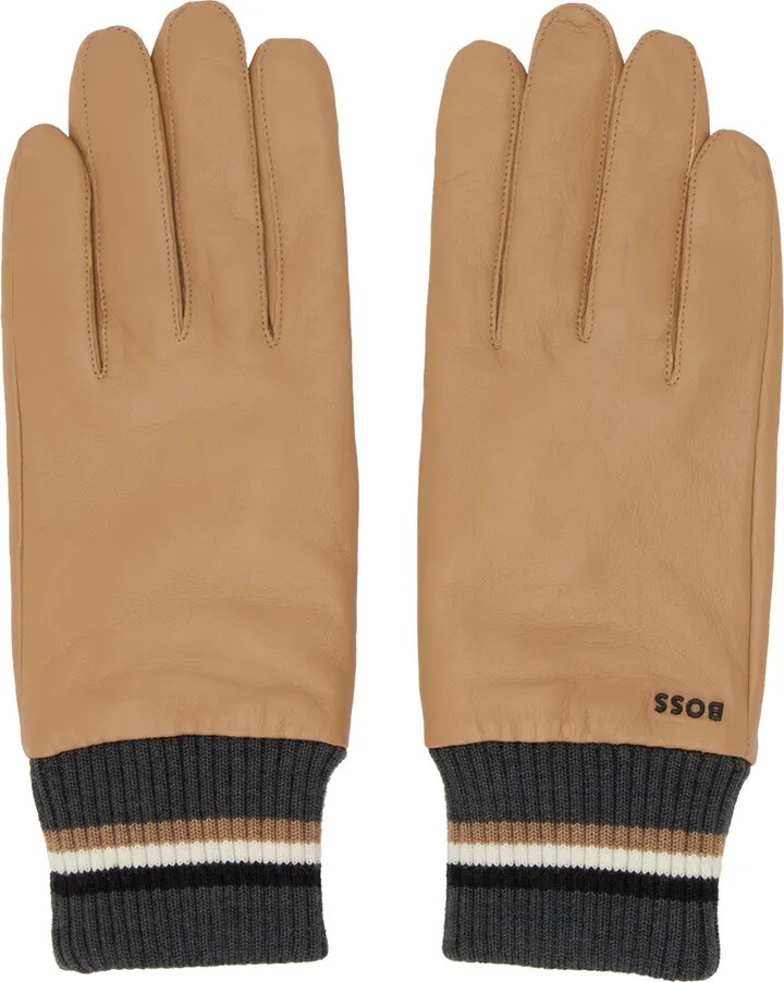 BOSS Beige Hyden Gloves