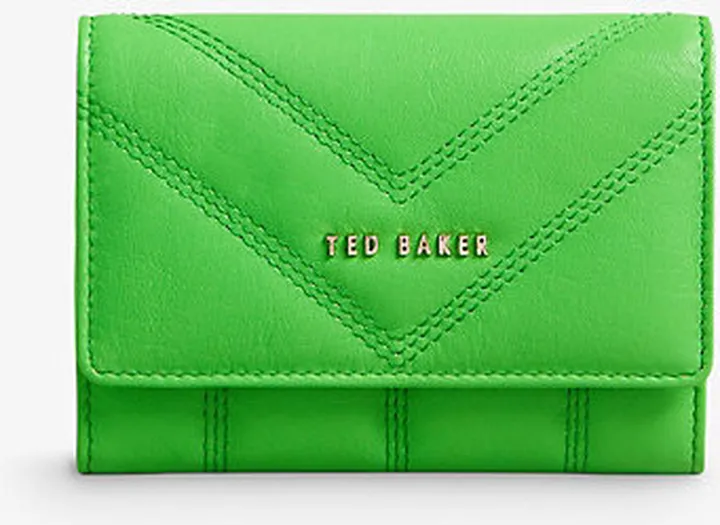 Womens Green Ayvill Quilted Leather Purse