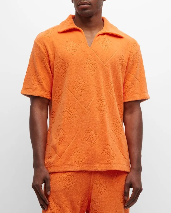x Paula's Ibiza Men's Terry Anagram Jacquard Polo Shirt