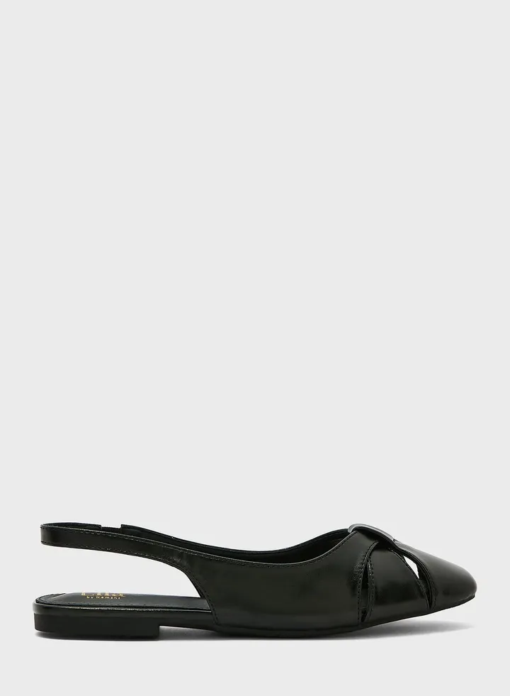 Flat Slingback Shoes With Cut-Out Detail