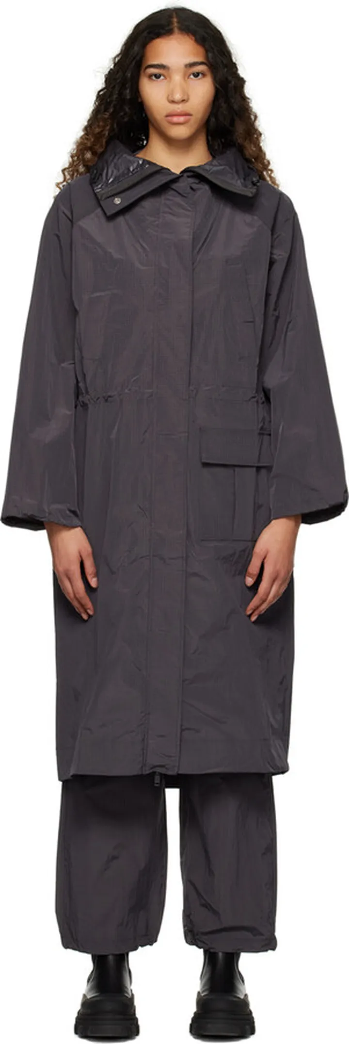 GANNI Gray Parka Coat