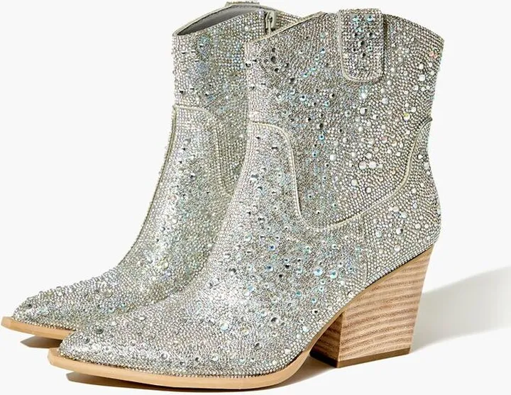 Rhinestone Cowboy Ankle Boots