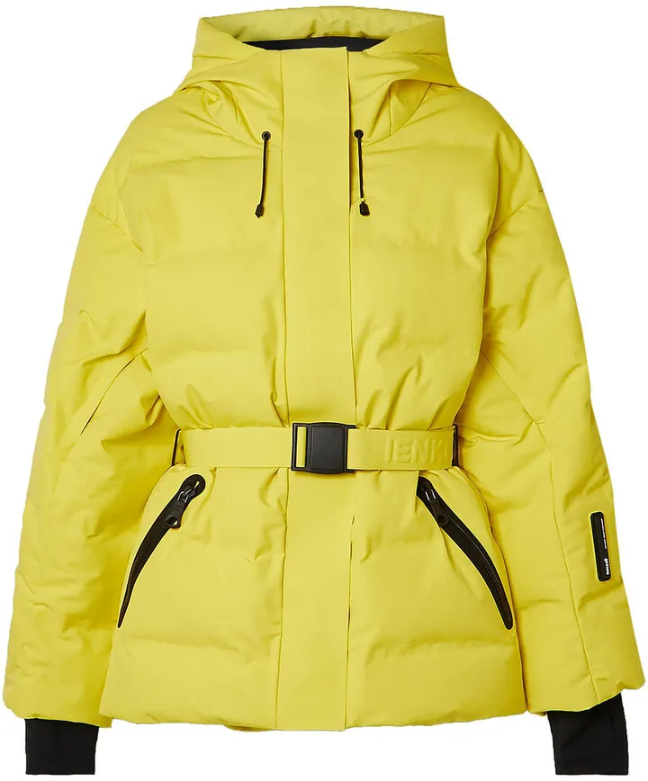 Sheena belted quilted hooded down ski jacket