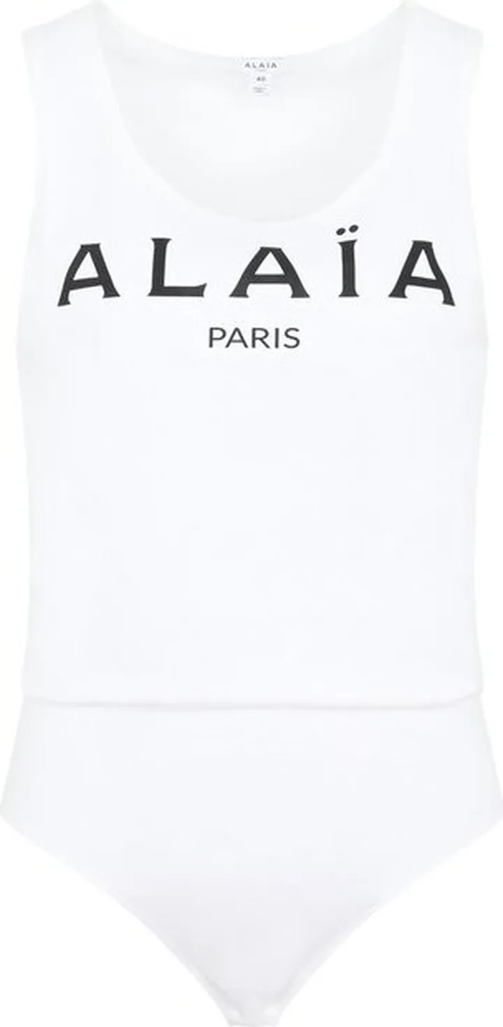 Alaïa Logo Printed Bodysuit