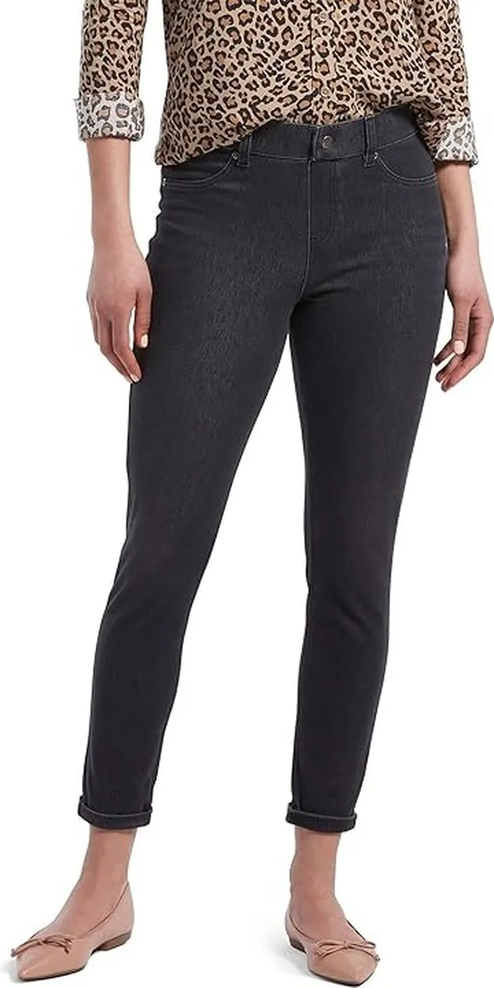 HUE Women's Ultra Soft Fashion Denim Skimmer Legging (Graphite Wash - Skinny Cuff) Women's Casual Pants