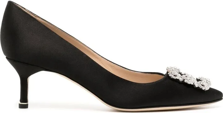 Hangisi crystal-buckle 50mm pumps