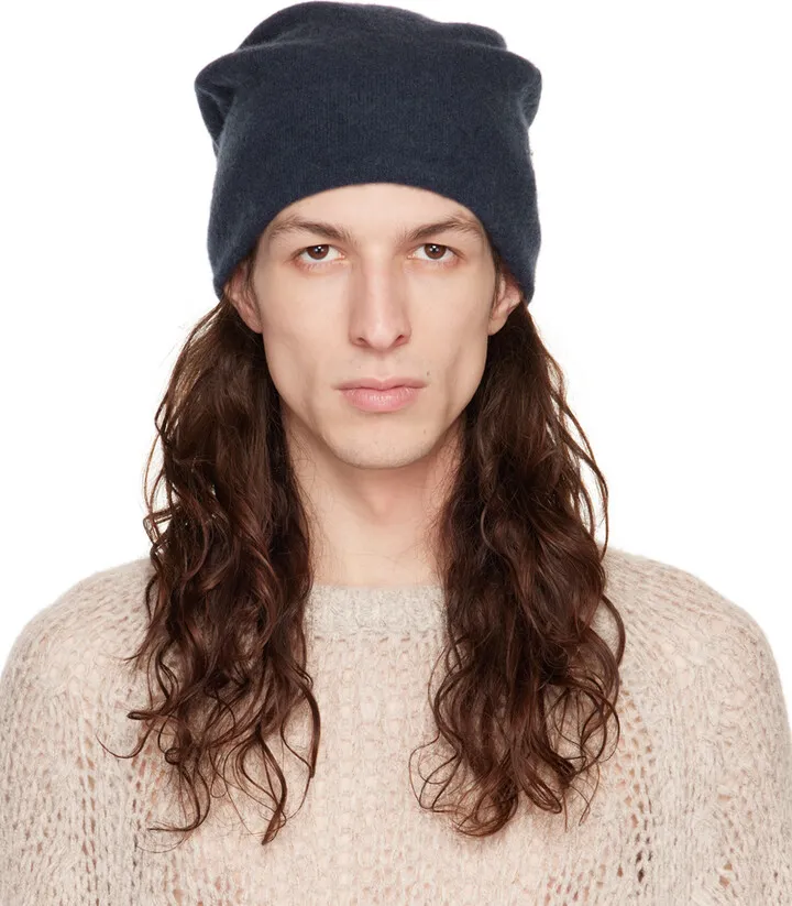 Frenckenberger Navy Cashmere Beanie