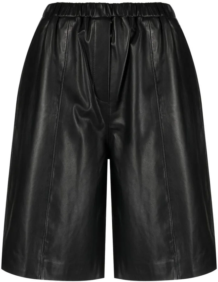 Elasticated Lambskin Longline Shorts