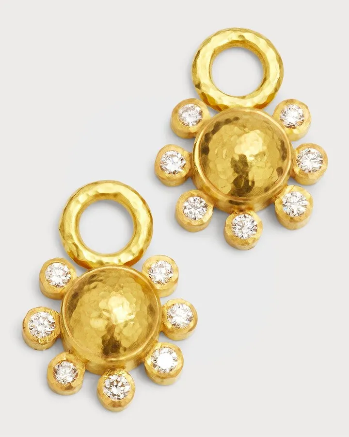 19k Diamond Domed Earring Charms