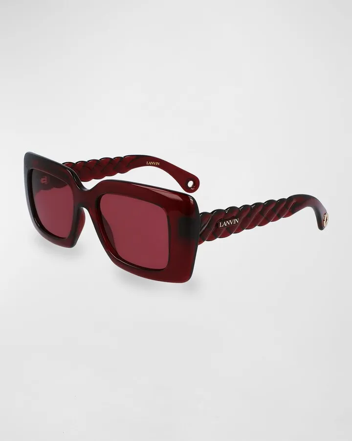 Babe Twisted Rectangle Plastic Sunglasses