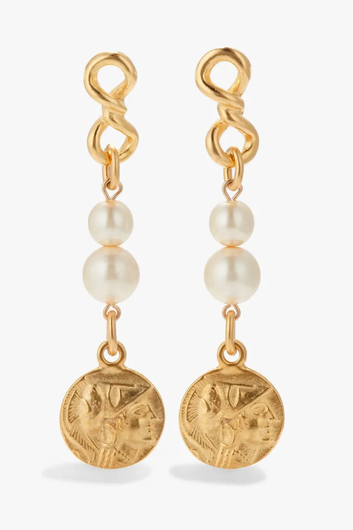 24-Karat Gold-Plated Faux Pearl Earrings