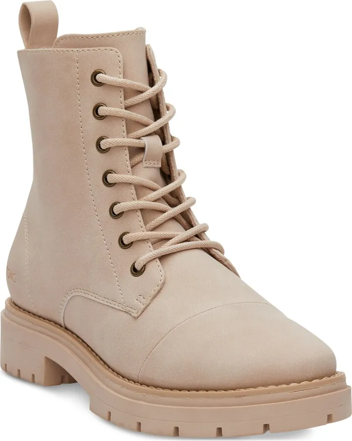 Toms Women's Alaya Lace-Up Lug Combat Booties Women's Shoes