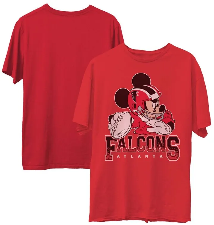 Men's Red Atlanta Falcons Disney Mickey Qb T-shirt