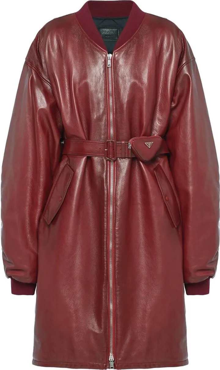 Oversized Leather Bomber Jacket