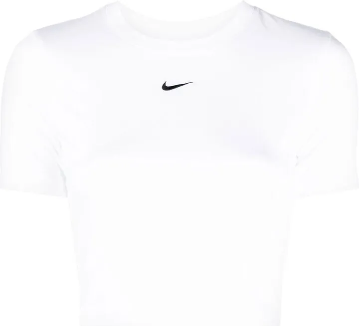 Swoosh logo-print cropped T-shirt