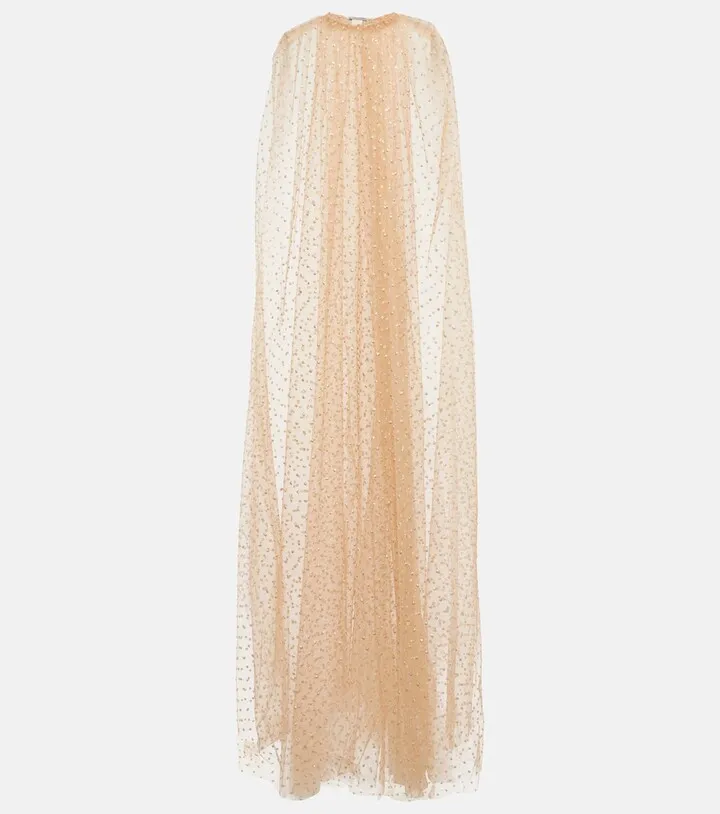 Dotted tulle cape