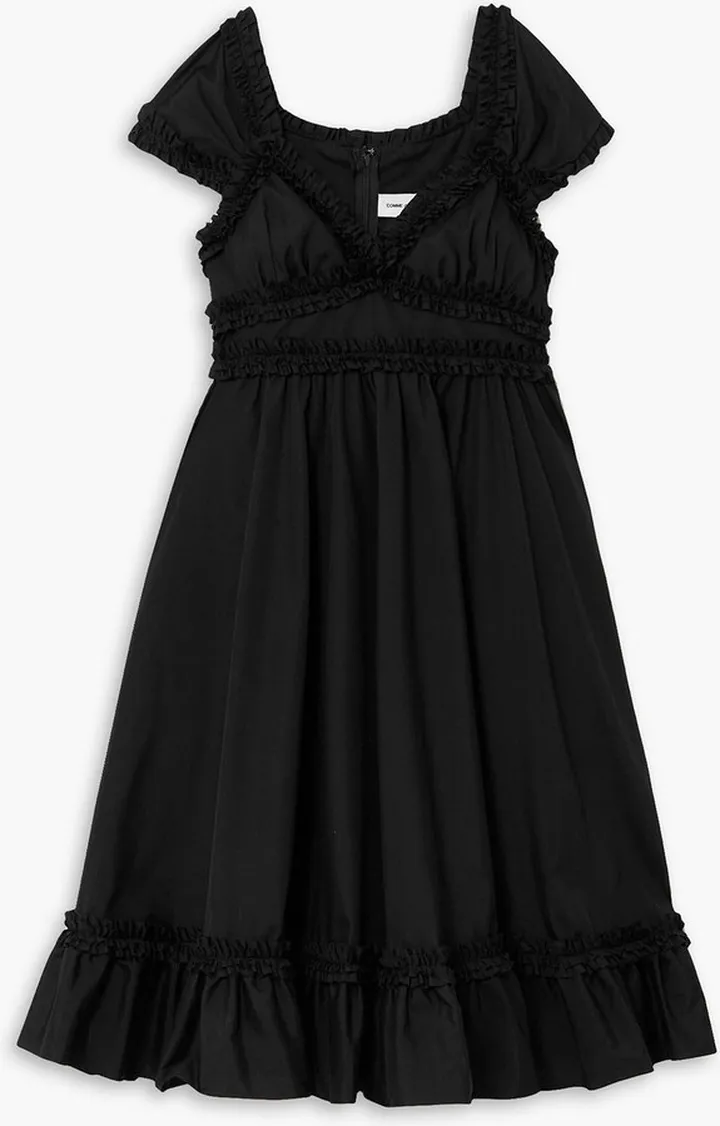 Ruffled cotton midi dress