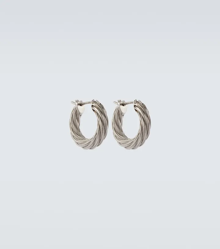 Cord sterling silver hoop earrings