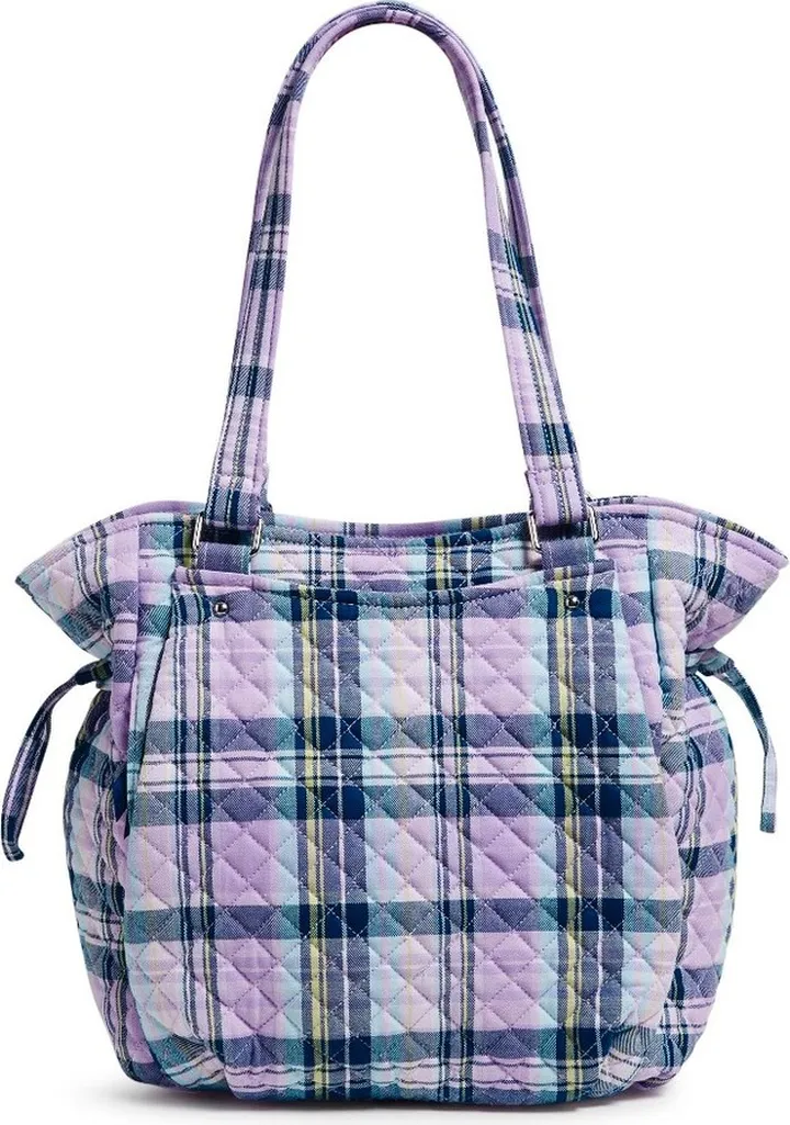 Vera Bradley Women's Recycled Cotton Glenna Satchel Amethyst Plaid
