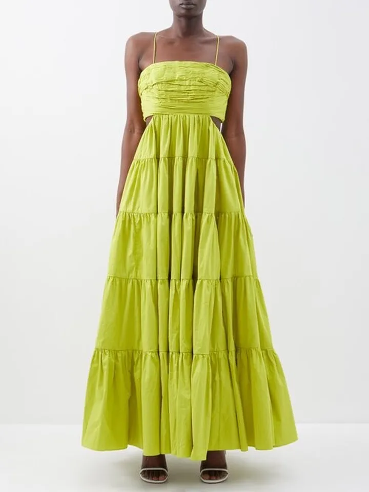 Satre Tiered Cotton Maxi Dress