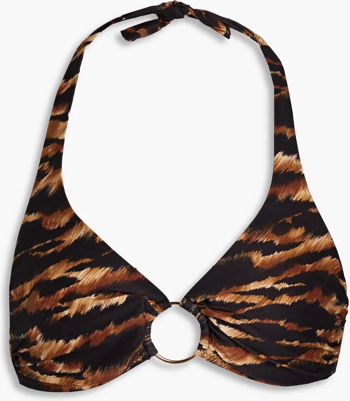 Brussels tiger-print underwired bikini top