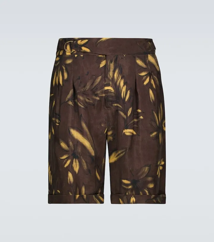Nagi floral belted shorts