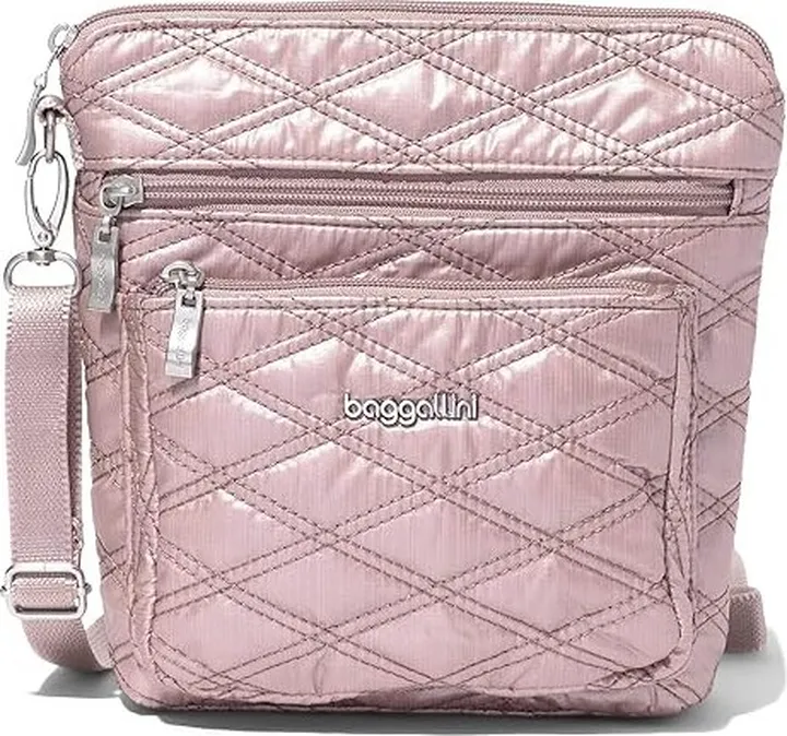 Baggallini Modern Pocket Crossbody (Rose Metallic Quilt) Cross Body Handbags