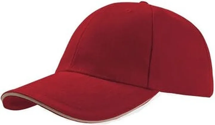 Atlantis Liberty Sandwich Heavy Brush Cotton 6 Panel Cap - Burgundy