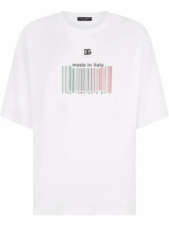barcode print short-sleeve T-shirt
