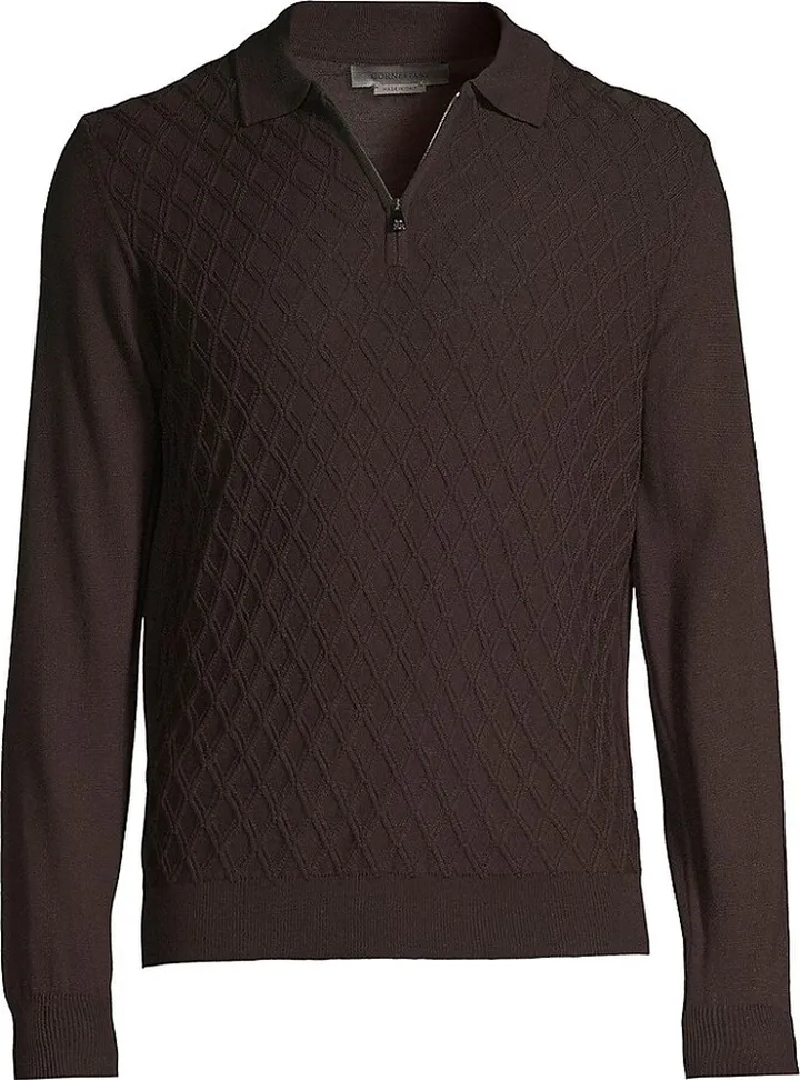 Diamond Knit Wool Sweater