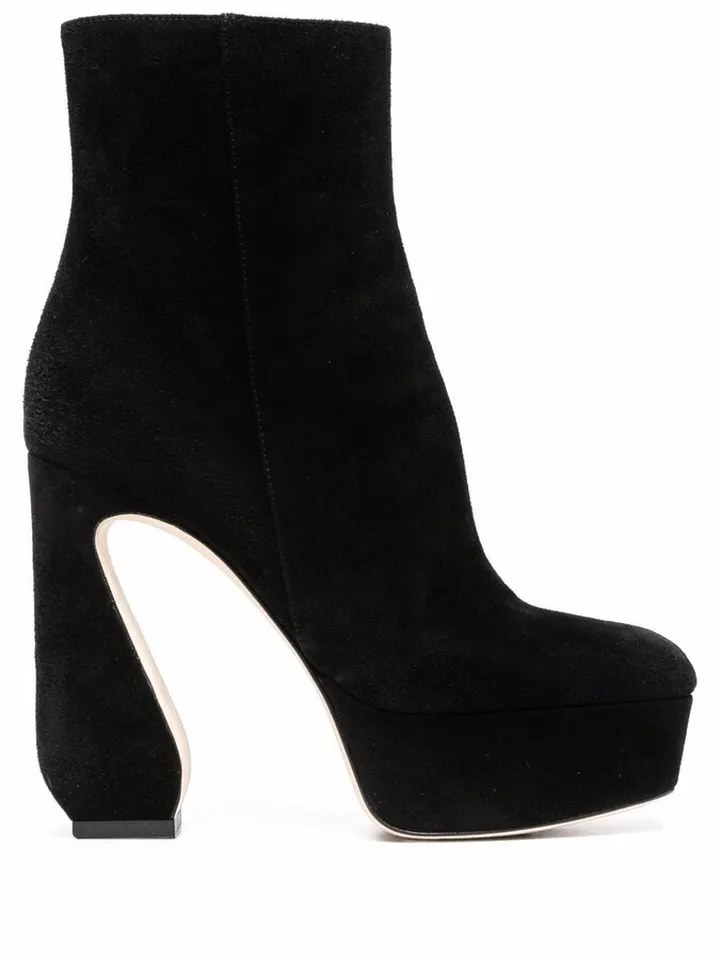 Sculpted-Heel Platform Boots