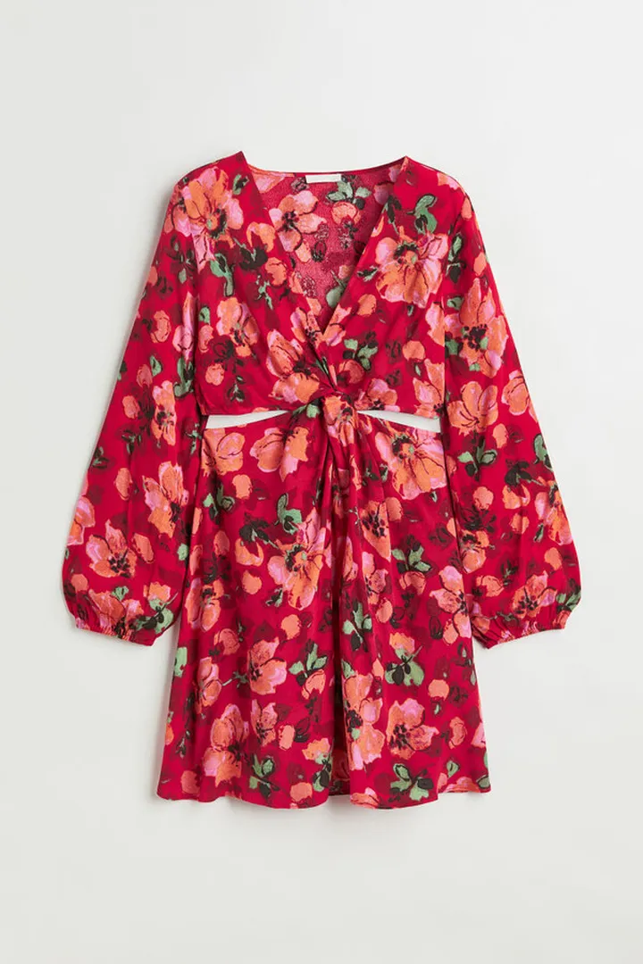 Knot-detail Cut-out Dress