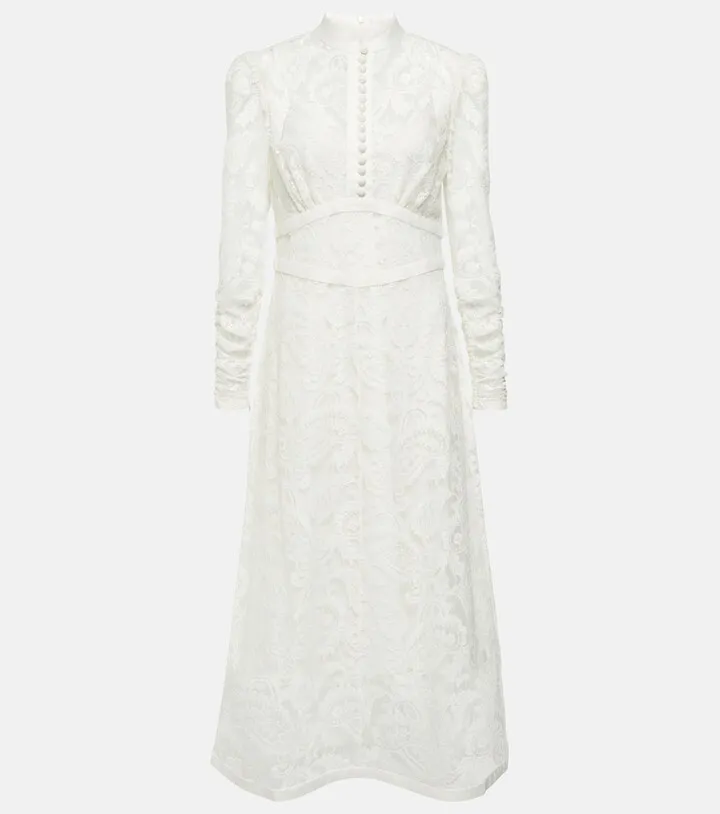 Paisley lace midi dress