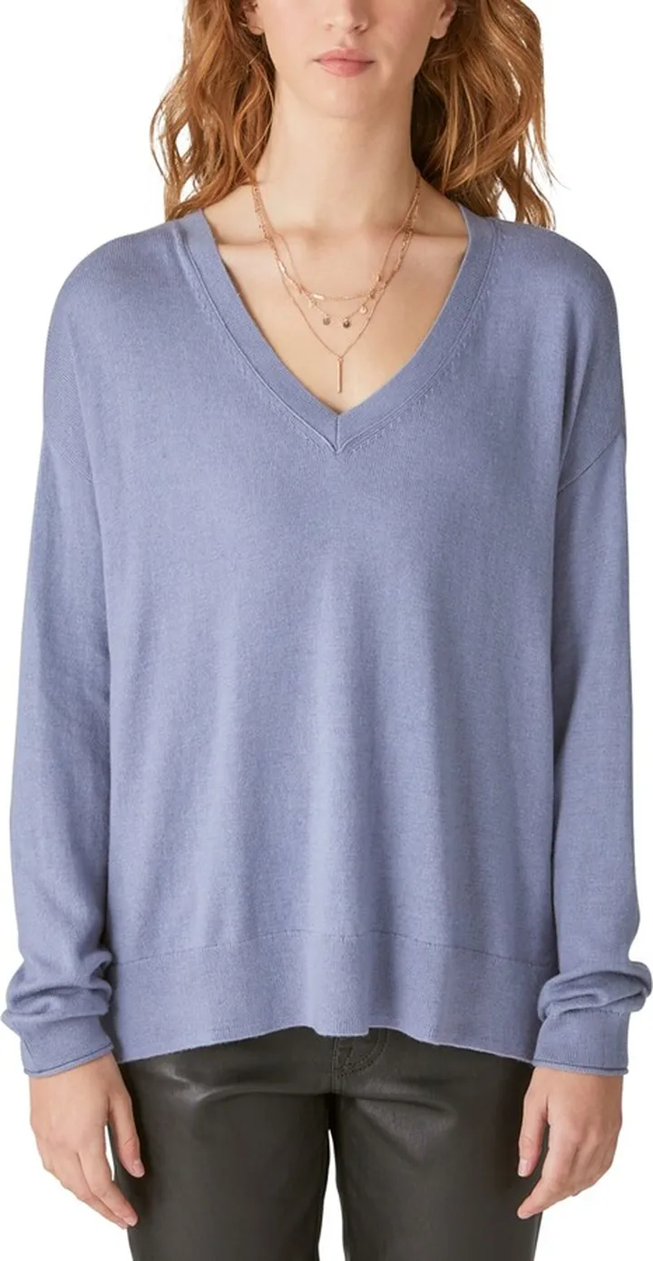 Lucky Brand Women's Cloud-Soft V-Neck Long-Sleeve Sweater