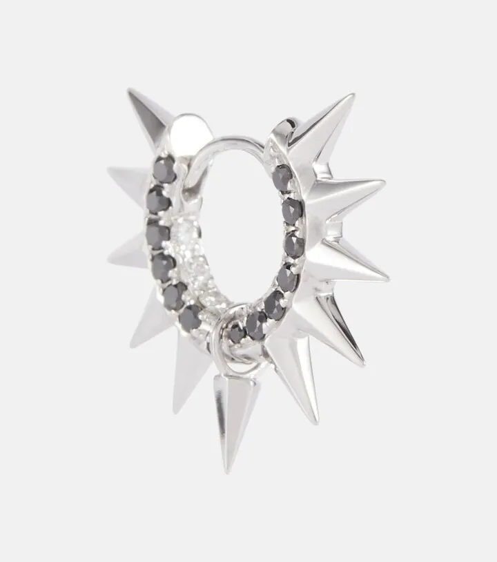 Mohawk 18kt white gold single earring with diamonds