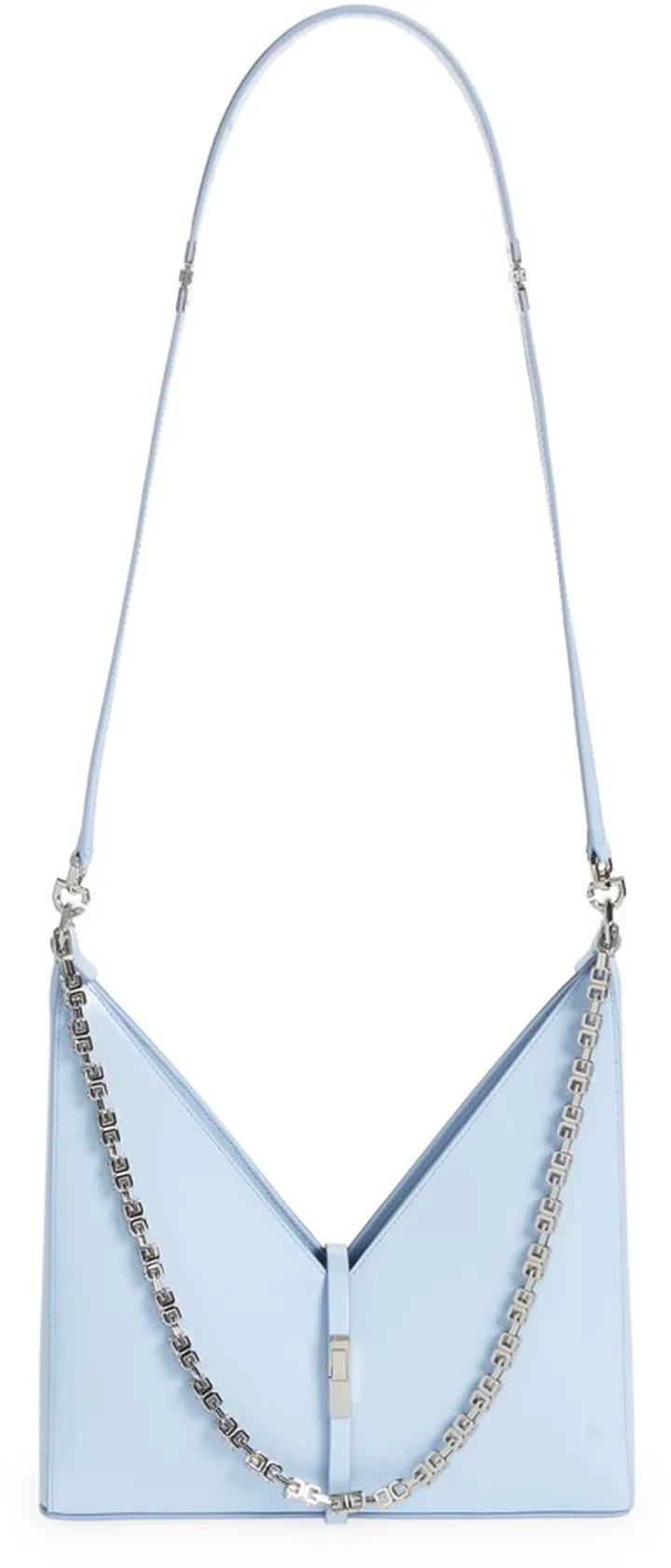 Small Cutout Chain Strap Leather Crossbody Bag