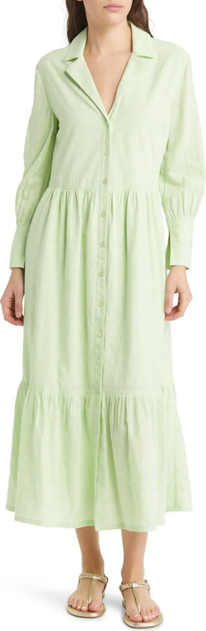 Long Sleeve Cotton Midi Shirtdress