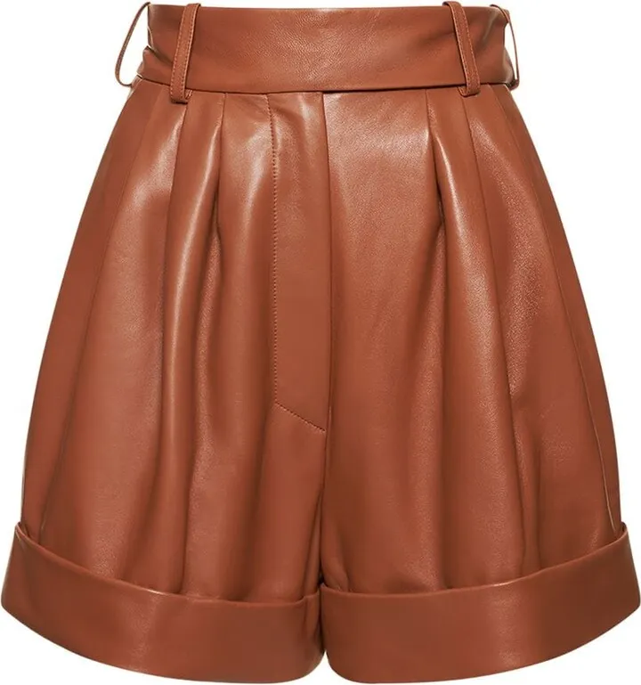 High waisted leather shorts