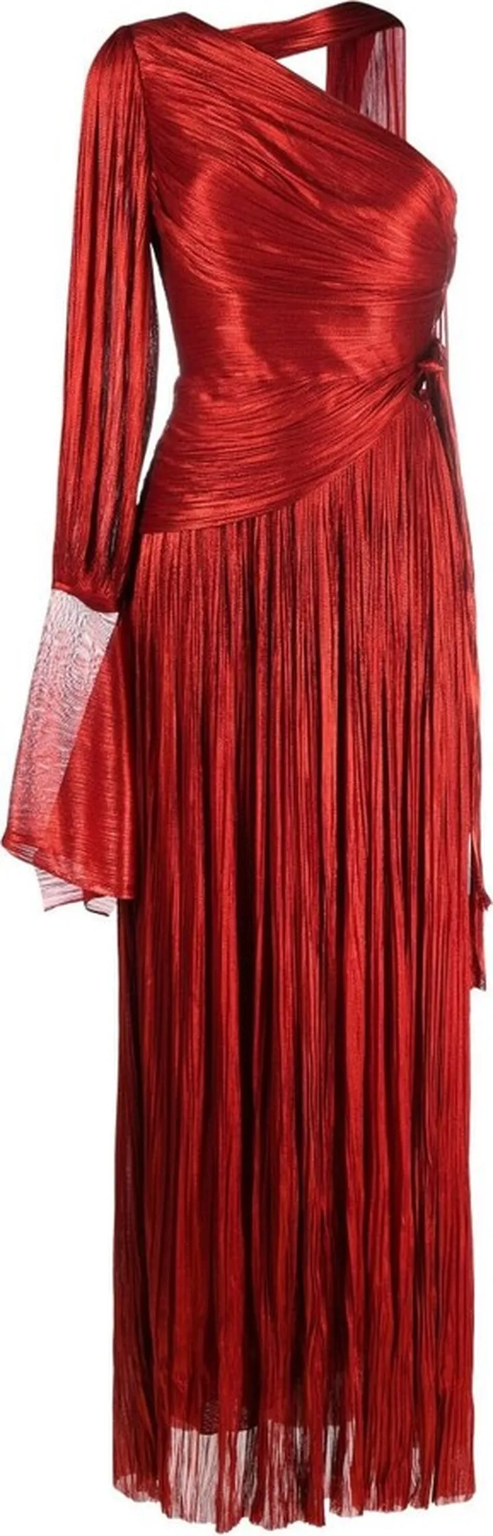 Red Miriam One-Sleeve Dress