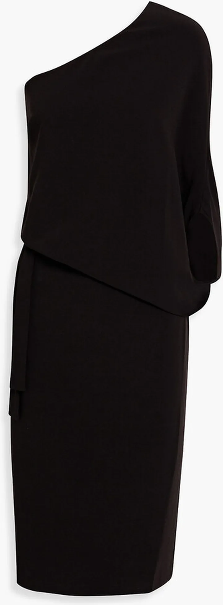 Lois one-shoulder draped stretch-crepe dress