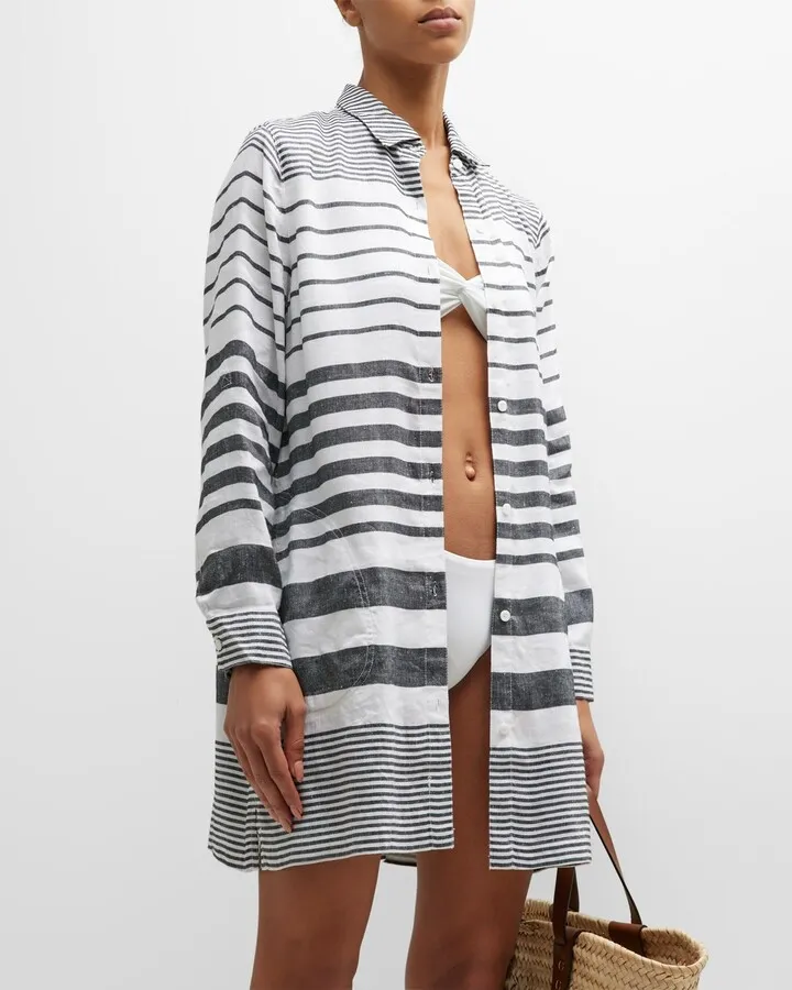 St. Lucia Striped Boyfriend Shirt