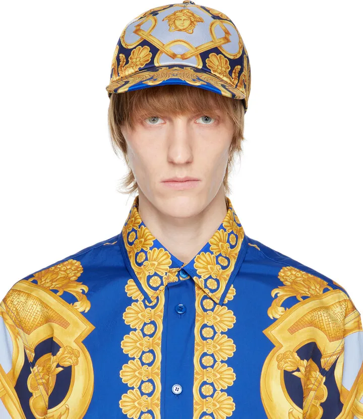 Versace Navy Barocco Cap