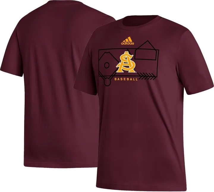 Men's adidas Maroon Arizona State Sun Devils Locker Lines Baseball Fresh T-shirt