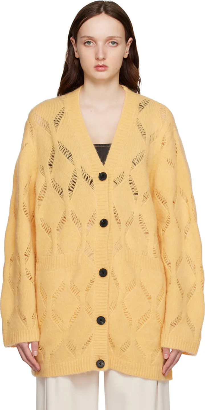 Holzweiler Yellow Passage Diamond Cardigan