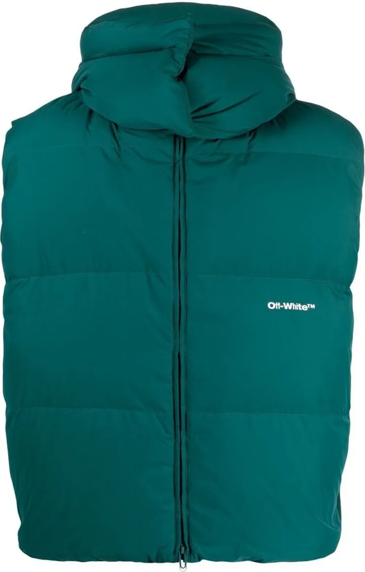 Logo-Print Padded Hooded Gilet