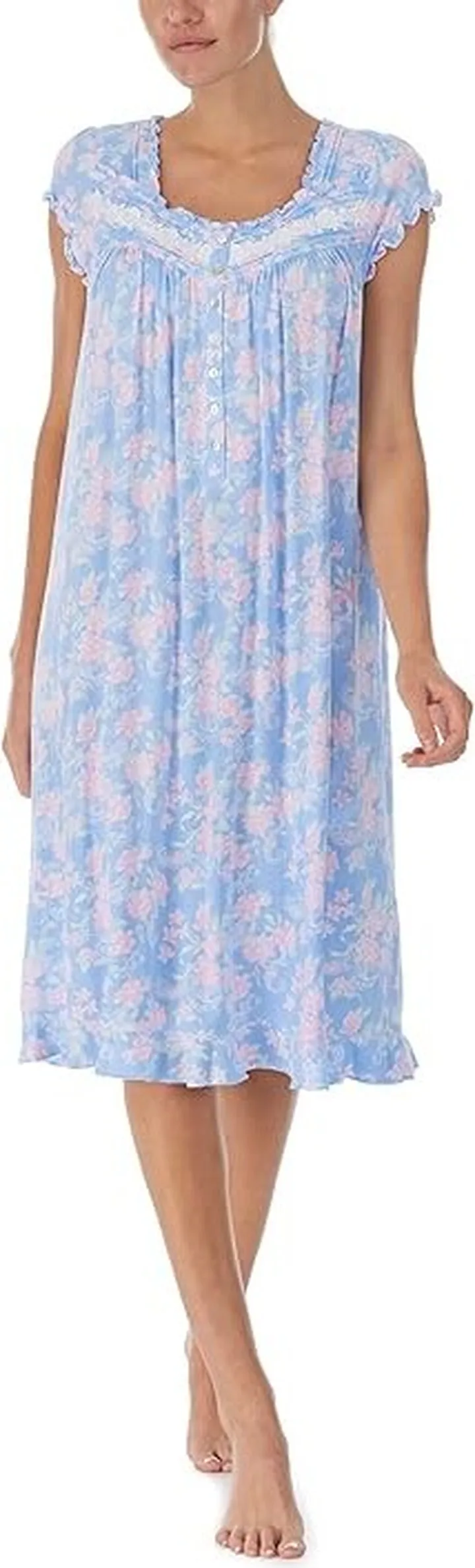 Eileen West Cap Sleeve Waltz Nightgown (Paisley Floral) Women's Pajama