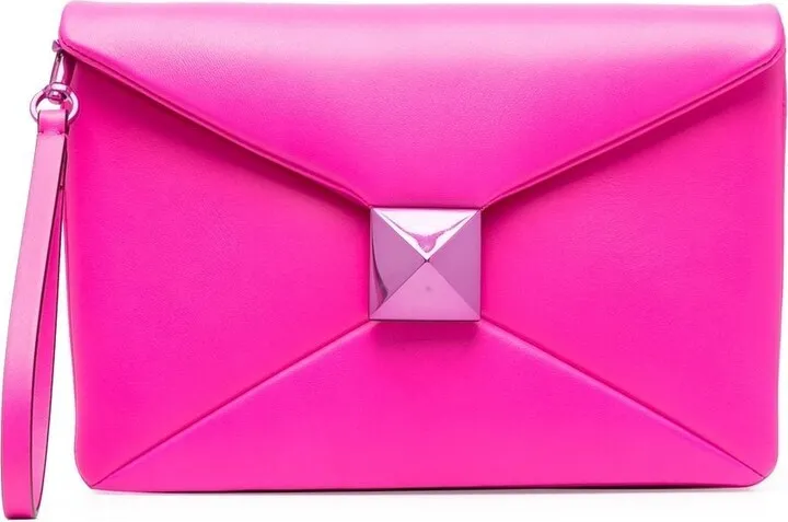 VALENTINO GARAVANI- Oen Stud Leather Clutch