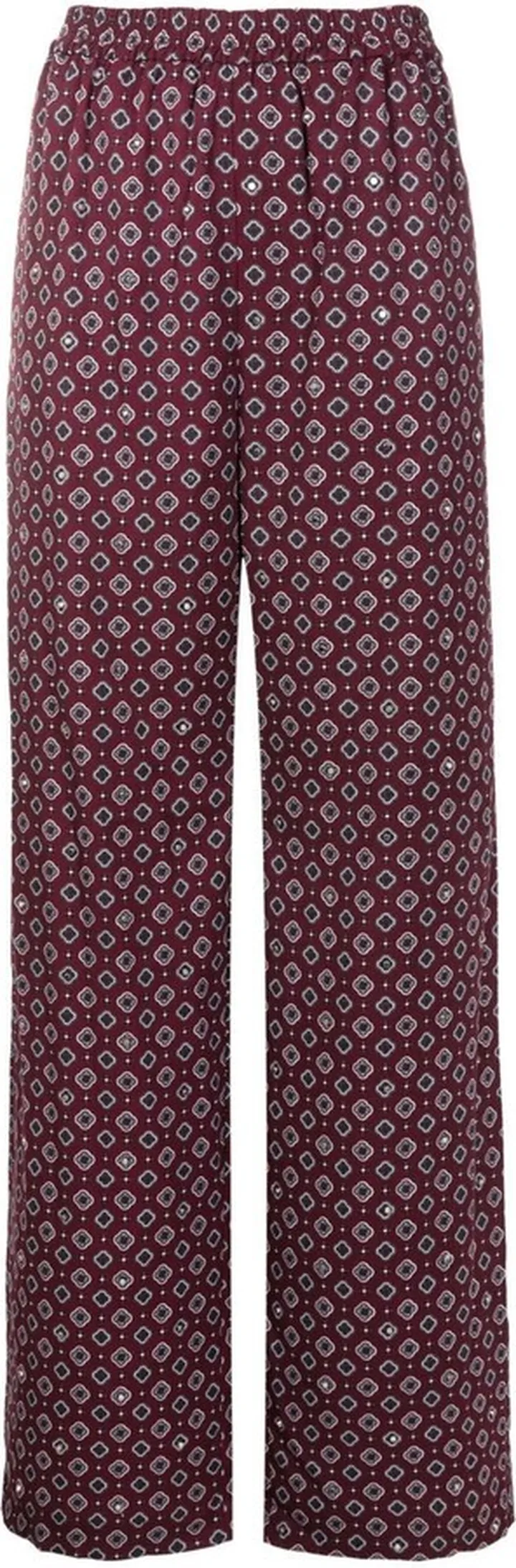 Medallion crepe straight trousers