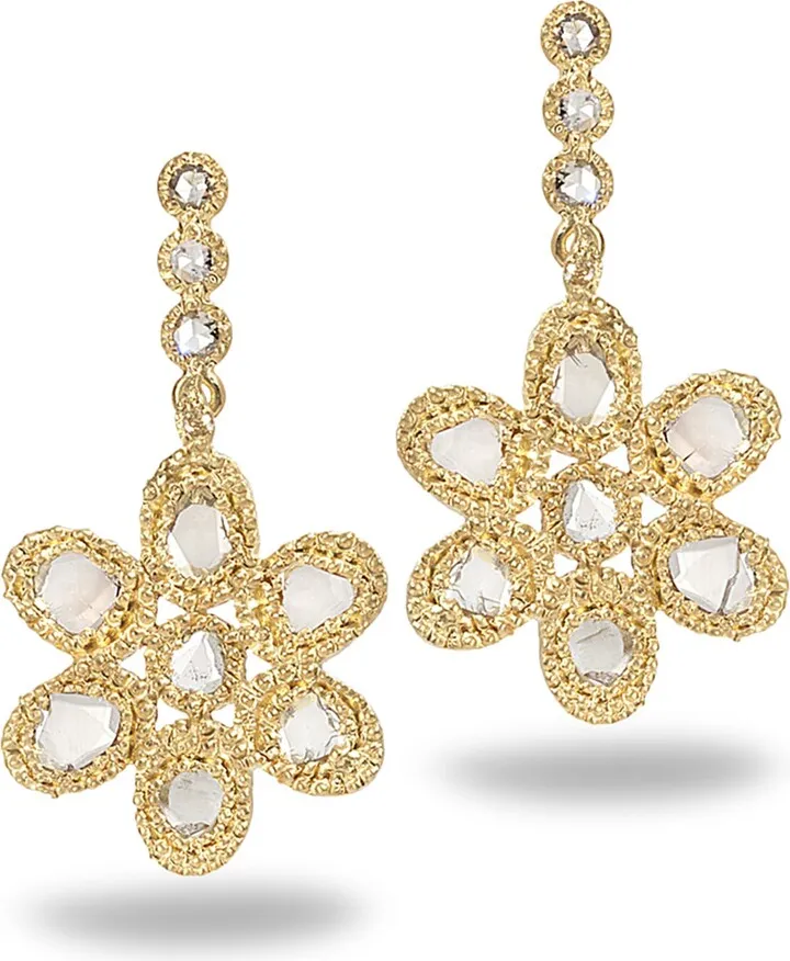 Affinity 20K Diamond Flower Earrings
