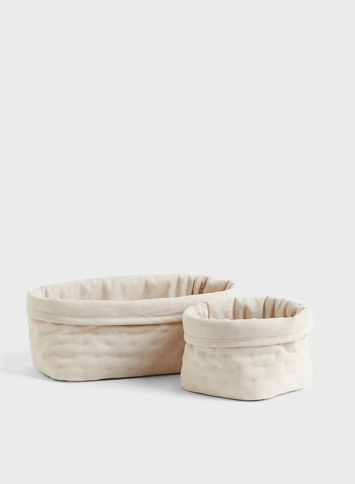 2-Pack Quilted Storage Baskets